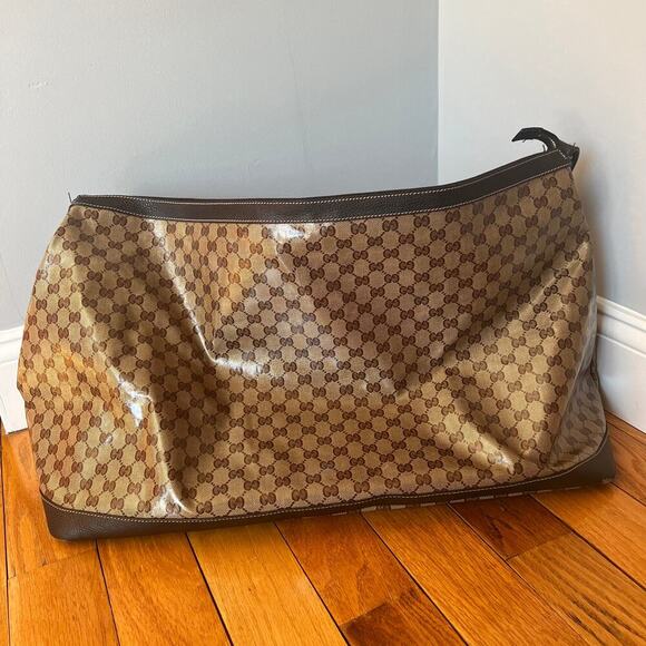 Gucci Interlocking GG Crystal Canvas Travel Gym Weekender Duffle Bag XL - Picture 4 of 17